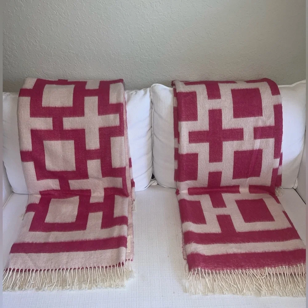 Jonathan Adler X PINK Baby Alpaca Geometric Throw blanket